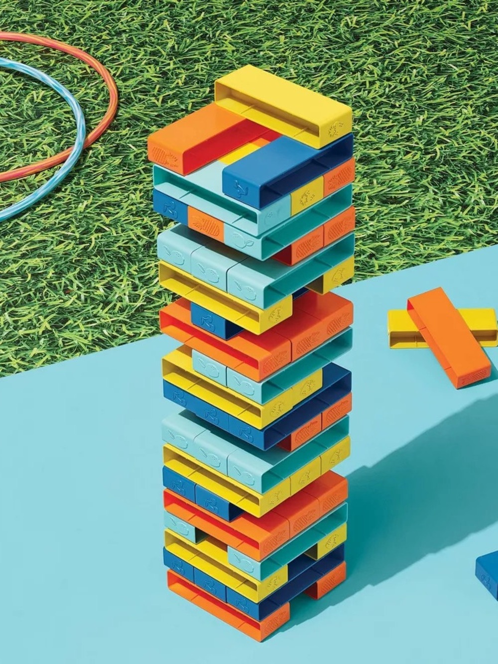 New Sun Squad HUGE Jumbo Tipping Tower Indoor + Outdoor Lawn Game - Multicolor